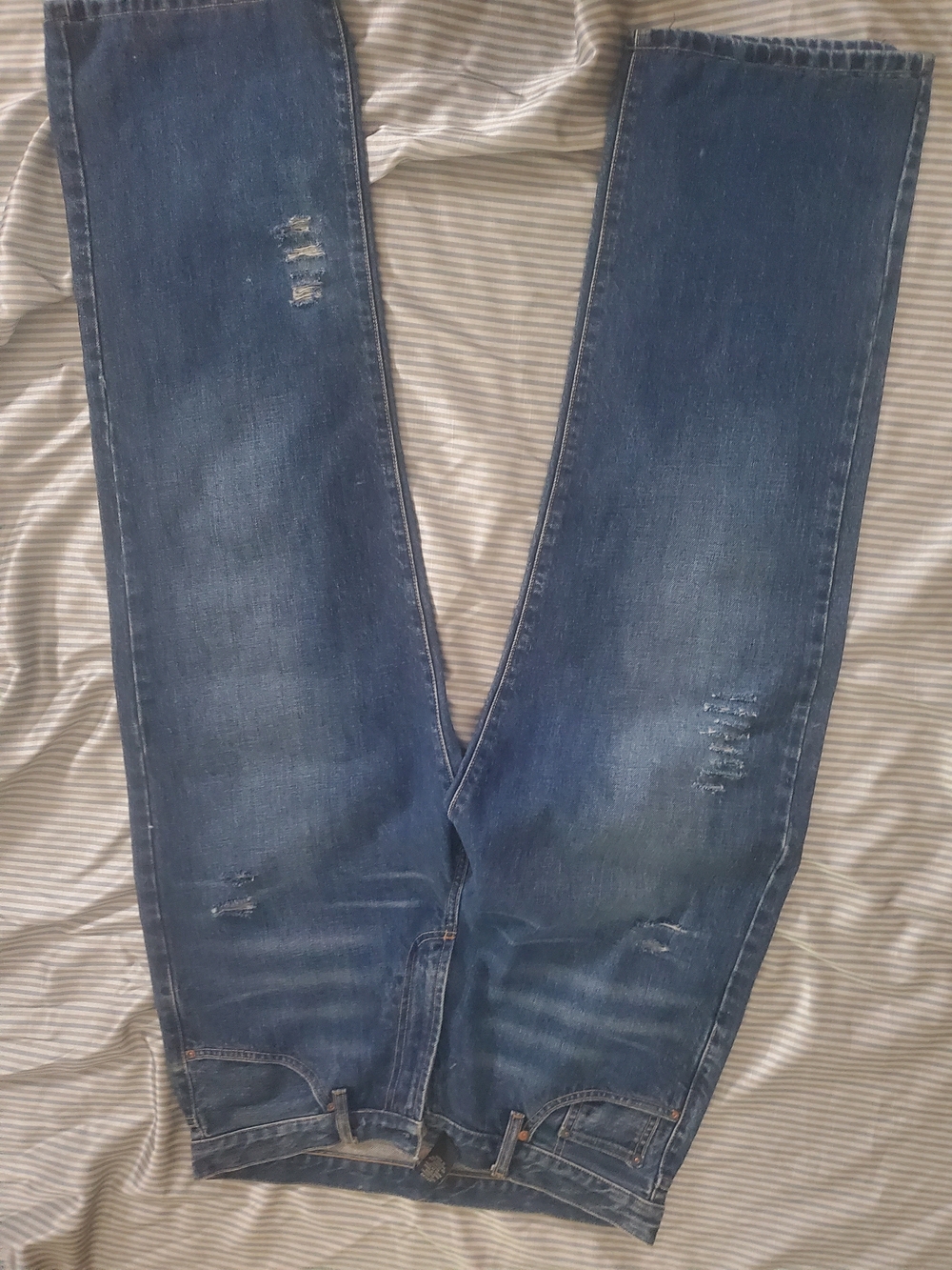 Polo by Ralph Lauren Men's Straight Jeans - Dark Blue Distressed